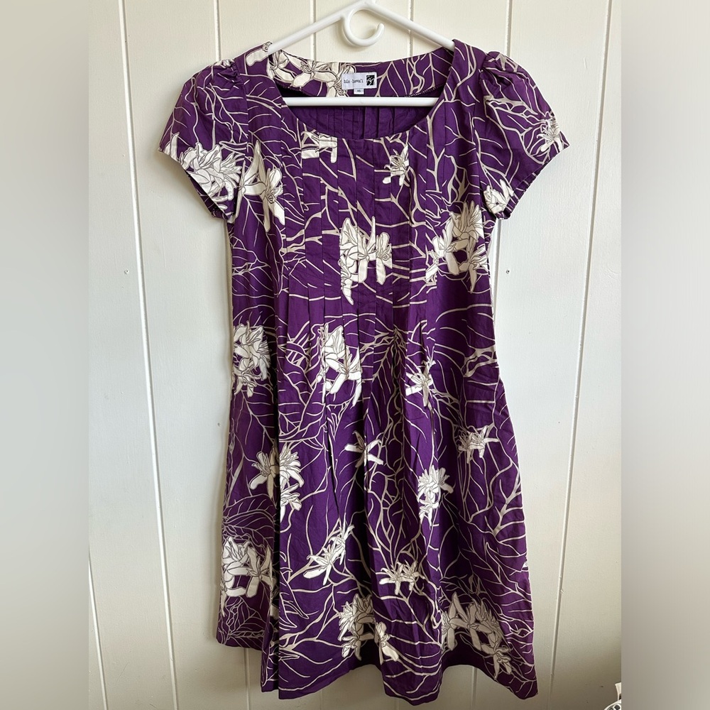 Sig Zane Purple and White Midi Dress
